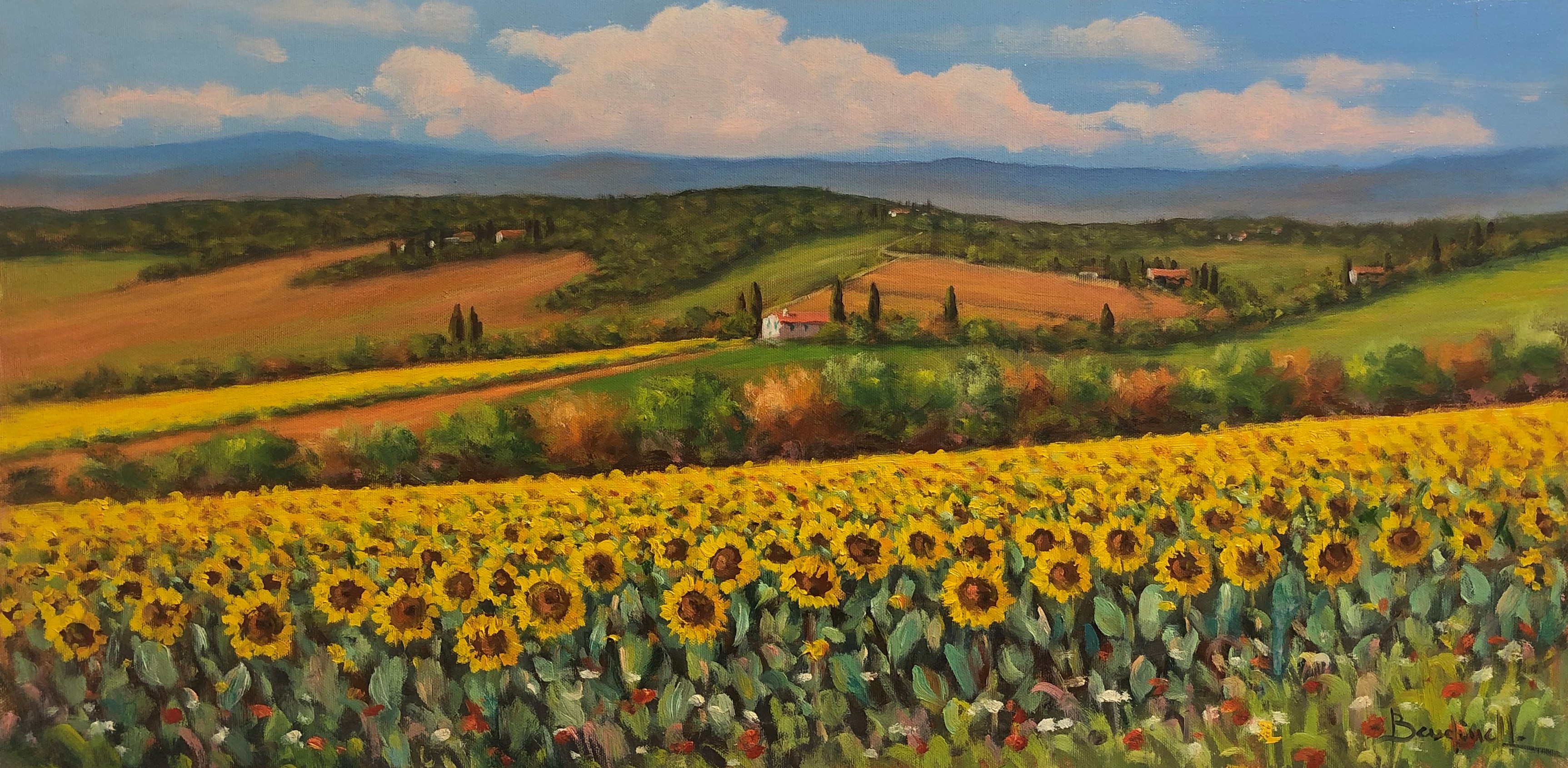 Code BE01 cm 40x80 “Girasoli in Toscana”