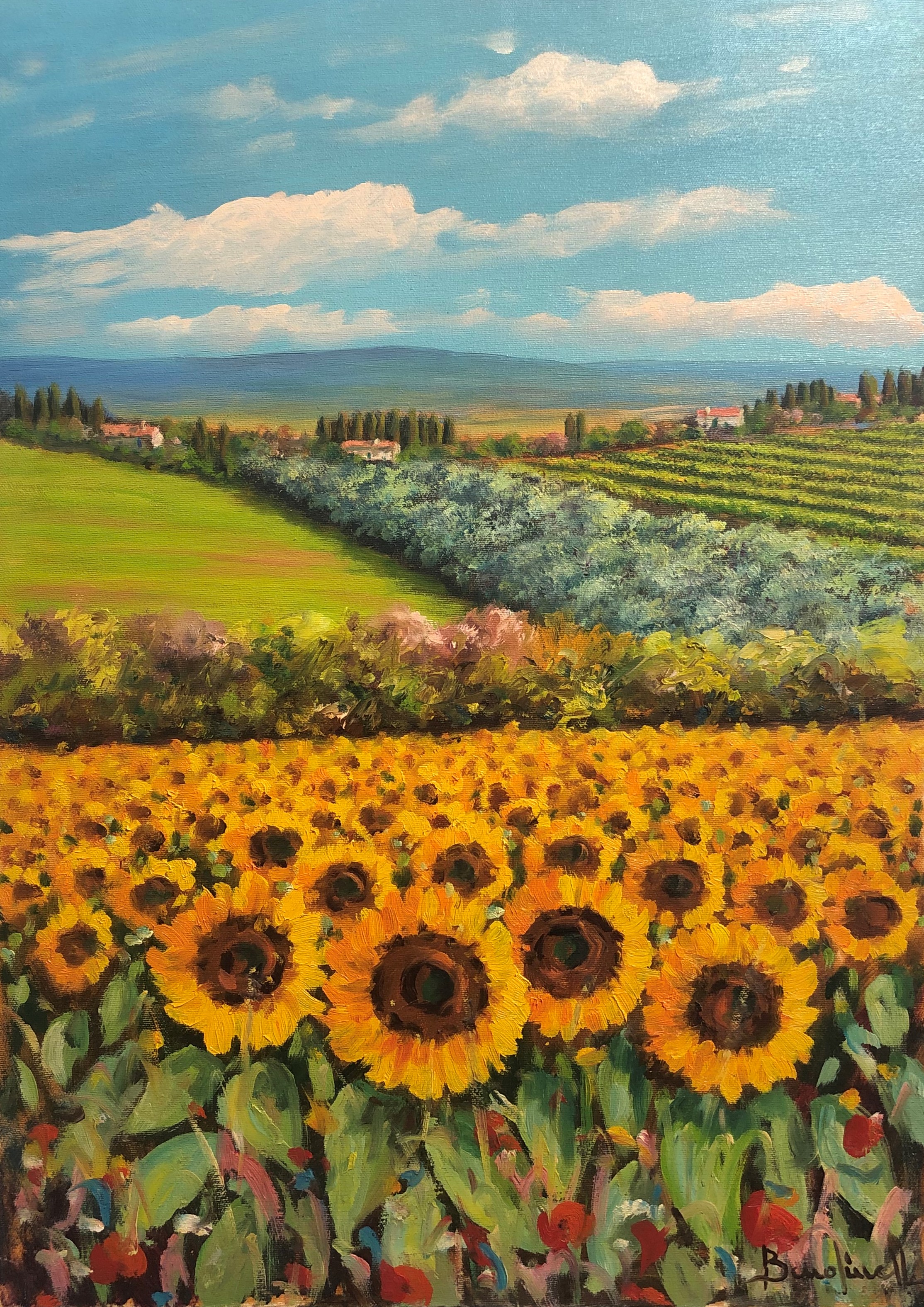 Code BE01 cm 70x50 “Girasoli in Toscana”