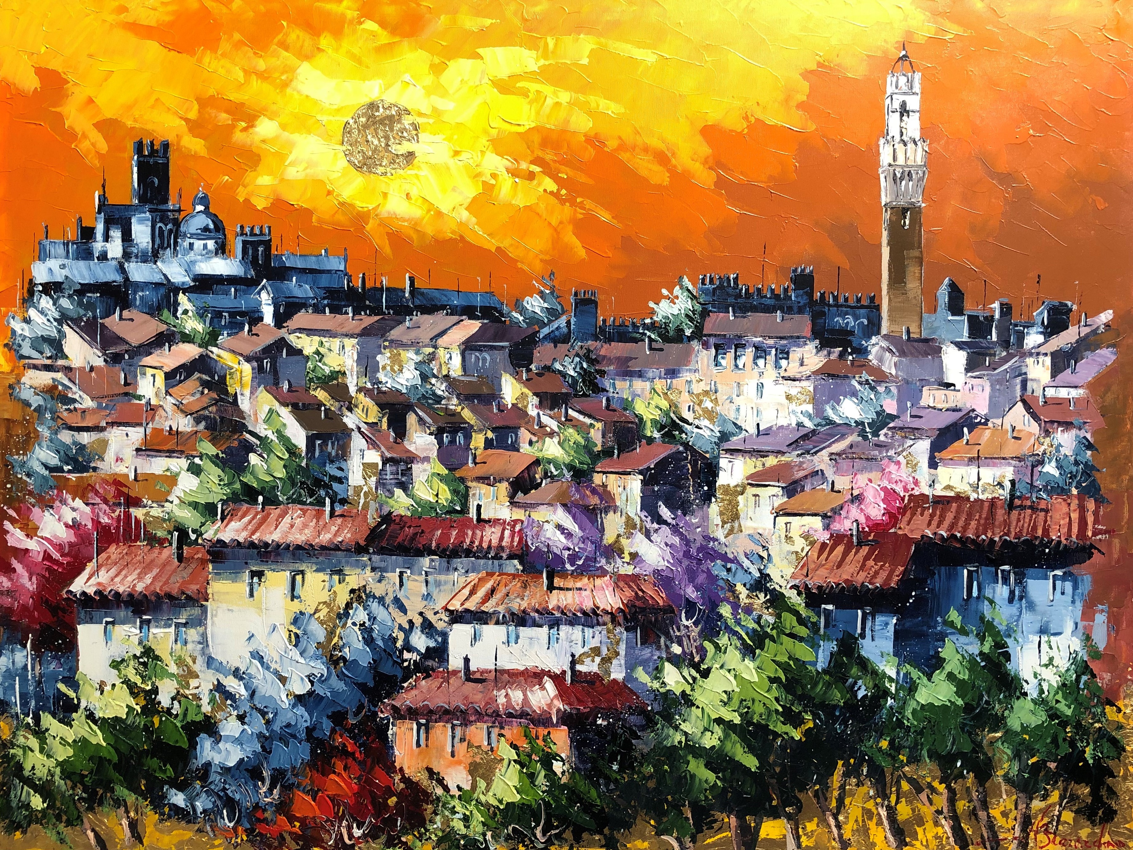 Code BER03 cm 90x120 " Siena al Tramonto"