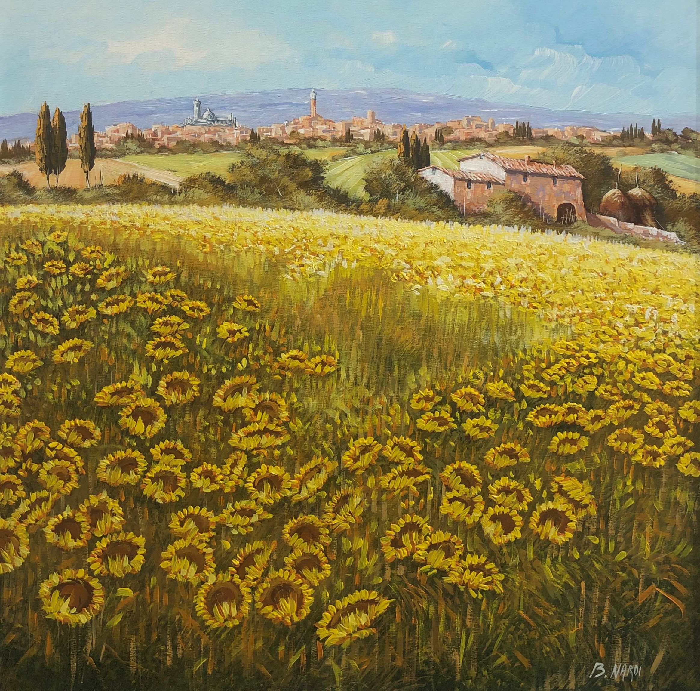 Code N09 cm 50x50 "Girasoli nel senese"