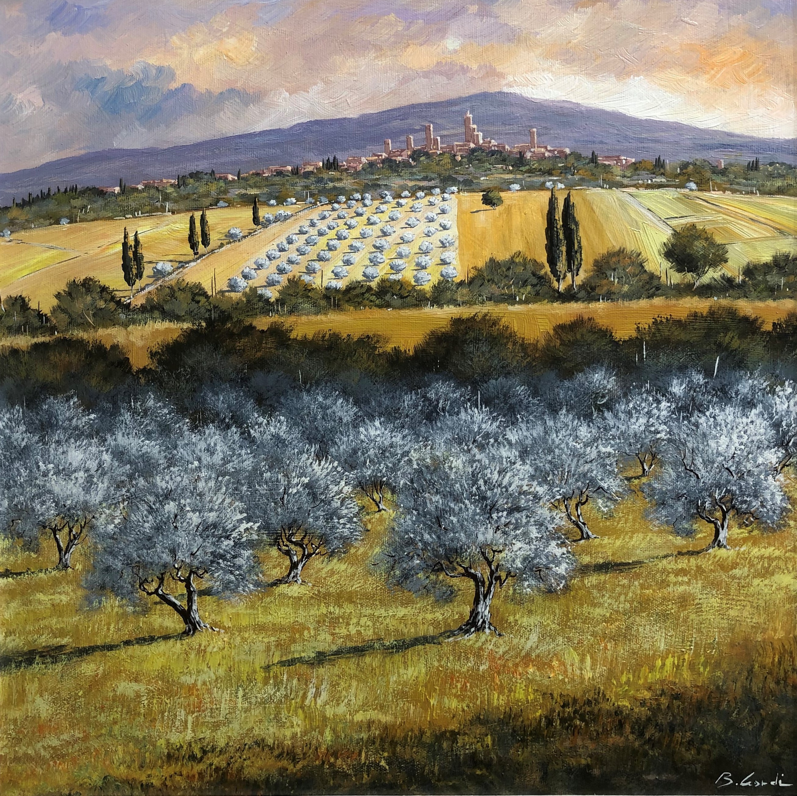 Code N10 cm 50x50 "Veduta di San Gimignano"