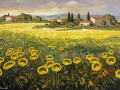 Code N30 Paesaggio toscano con girasoli cm.50x70