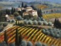 Code FE07 cm 90x90 " Paesaggio Toscano in autunno"